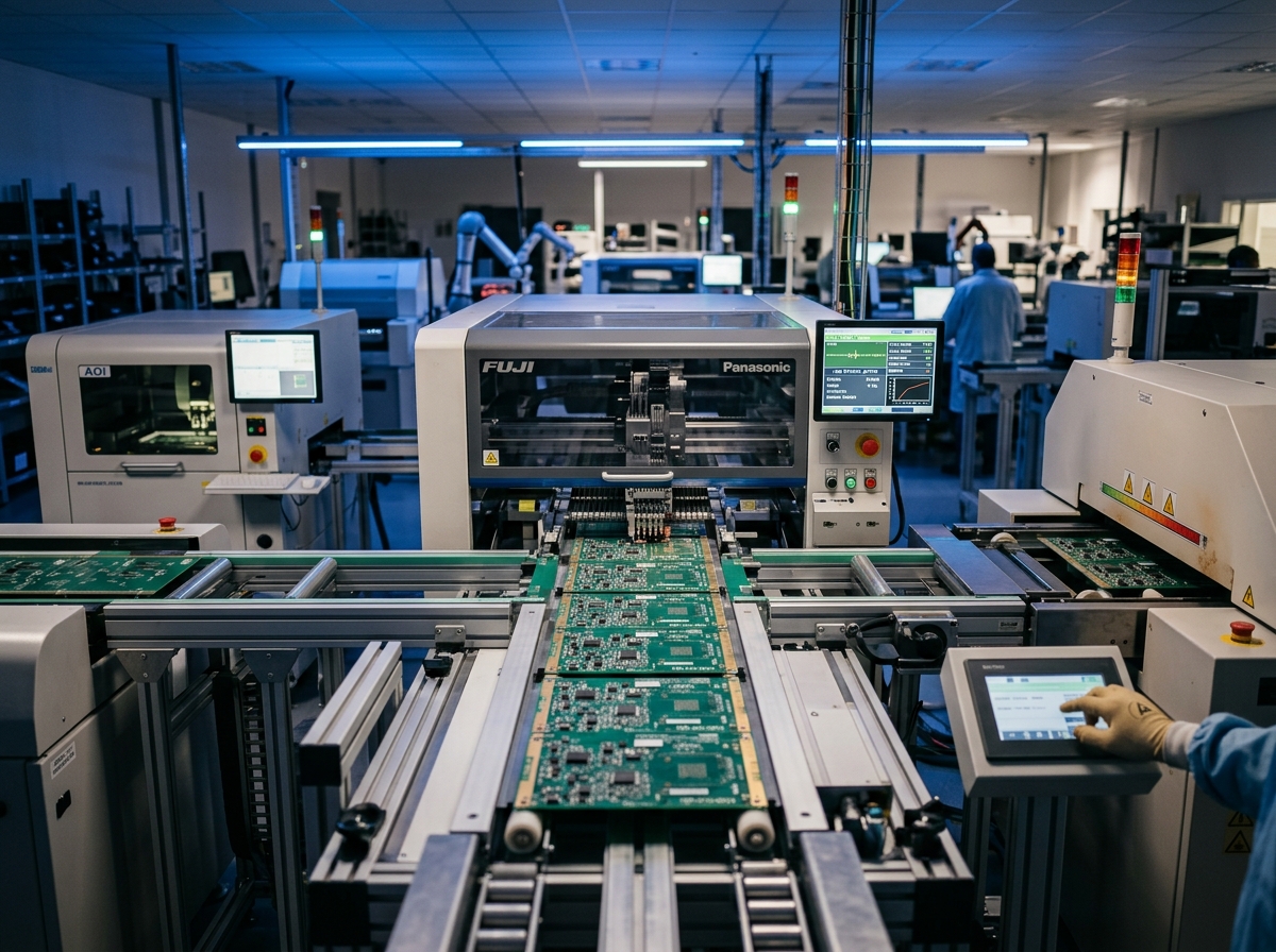 Electronic manufacturing facility assembly line